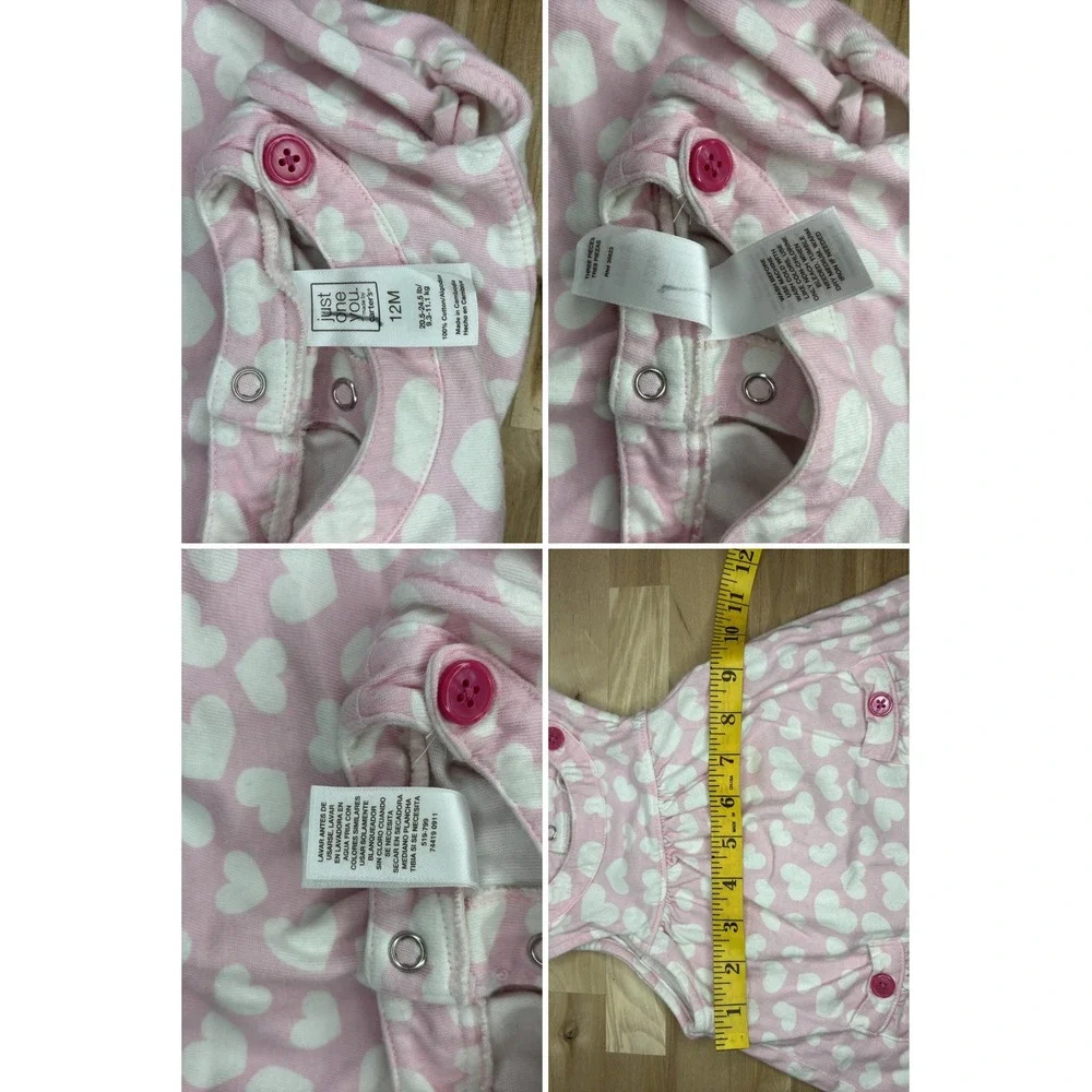 Baby Girl 4pc Bundle 12M Carters Dress Cherokee Jeans Toughskins Okie Dokie Tops